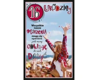Birthday Card 16 Birthday, Girl, dreams, 13x20,5 cm